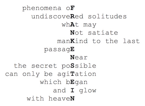 example of a mesostic